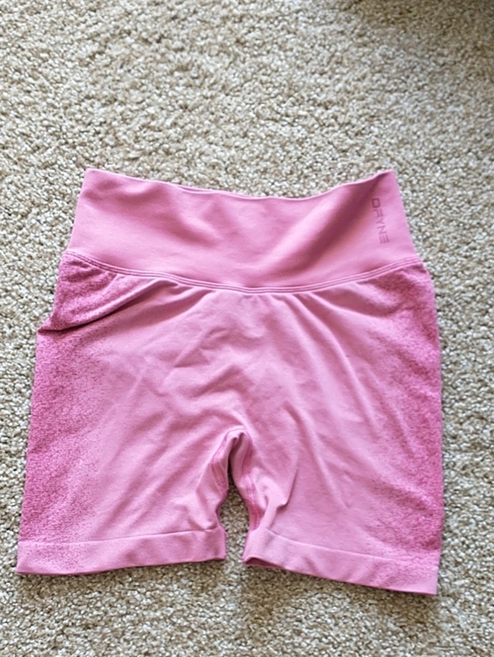 Women’s High-Waist Pink Bike Shorts with Textured Side Panels